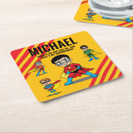 ANTI-STRESS KIDS HERO SUPERHERO POWER TEAM UNDERLÄGG PAPPER KVADRAT