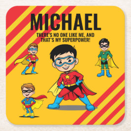 ANTI-STRESS KIDS HERO SUPERHERO POWER TEAM UNDERLÄGG PAPPER KVADRAT