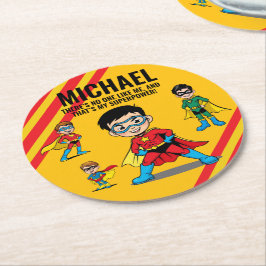 ANTI-STRESS KIDS HERO SUPERHERO POWER TEAM UNDERLÄGG PAPPER RUND