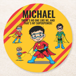 ANTI-STRESS KIDS HERO SUPERHERO POWER TEAM UNDERLÄGG PAPPER RUND