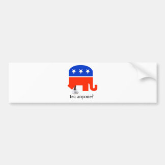 Anti Tea-Party elefantPoop i Teakopp Bildekal