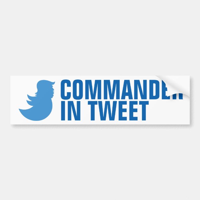 Anti-Trumf bildekal: "Kommendörkapten i Tweet ", Bildekal (Framsidan)