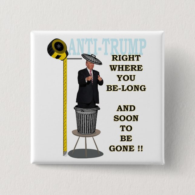 Anti trumf/högert var du tillhör, knapp (Framsida)