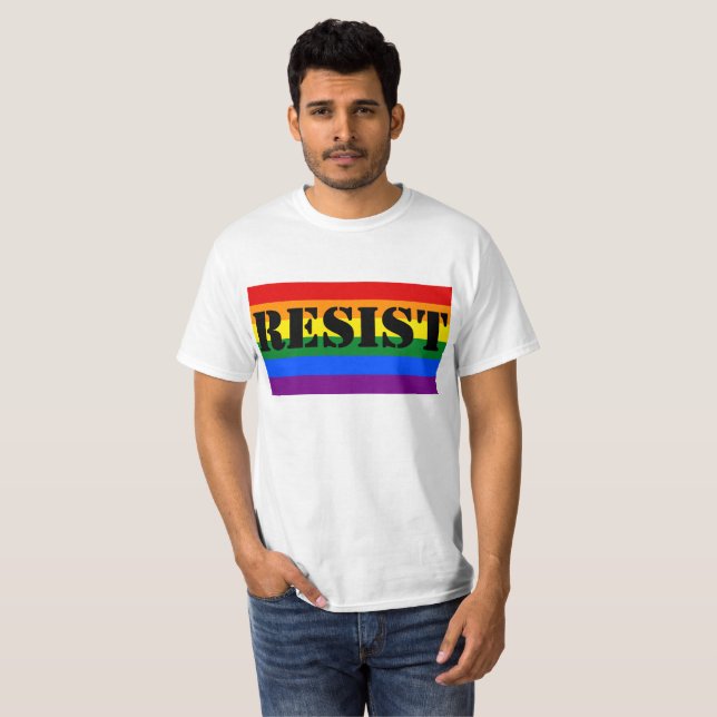 ANTI-Trumf LGBTQ motstår Tee (Hel framsida)