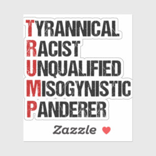 Anti trumf motstår Acrostic Klistermärken