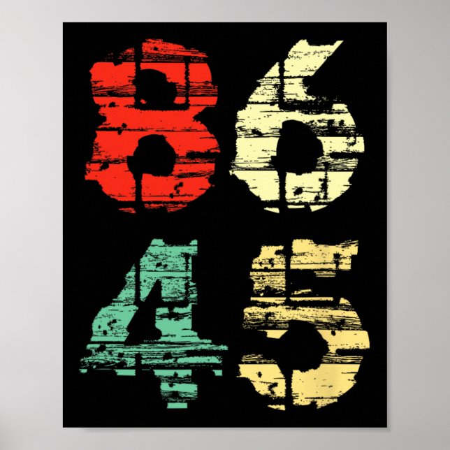Anti-trump 8645 Rolig Vintage  Poster (Framsidan)