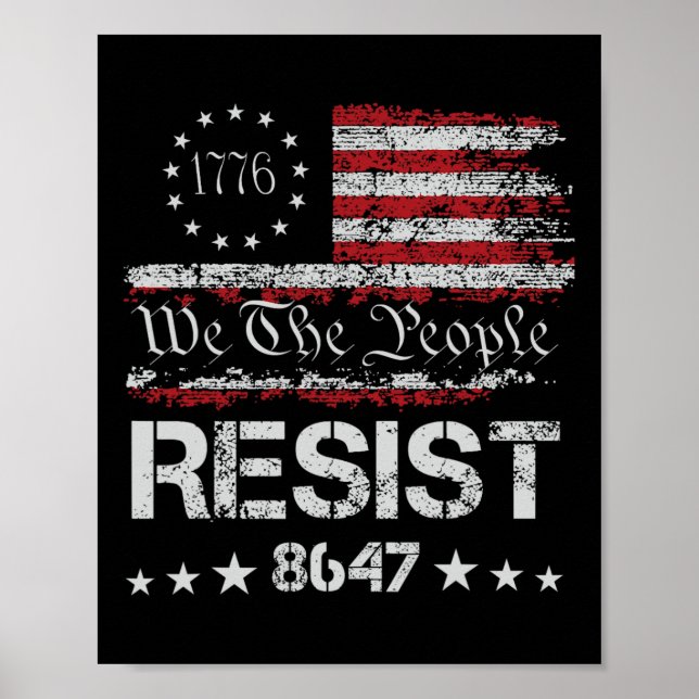 Anti Trump 8647 Resist Impeach Trump Impeach 47 86 Poster (Framsidan)