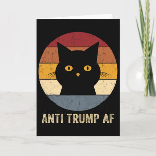 Anti Trump Af T-shirt Retro Rolig Anti Trump Katt  Kort