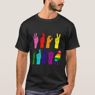 Anti-trump Asl Sign Language Lgbtq+ Protest  T Shirt