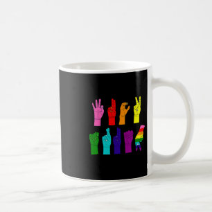 Anti-trump ASL-teckenspråk Hbtq+-protest Kaffemugg