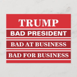 Anti-Trump Bad Business President Vote Blue Vykort