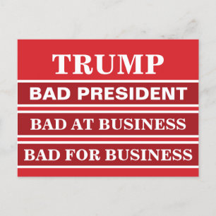 Anti-Trump Bad Business President Vote Blue Vykort
