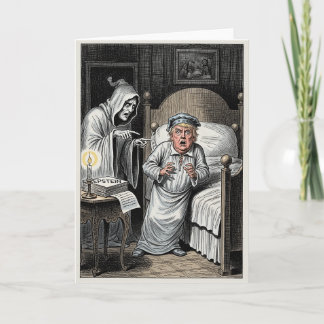 Anti Trump Christmas Carol, Scrooge Epstein Parody Helgkort