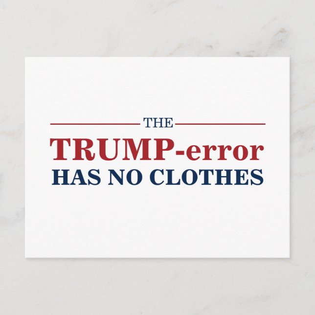 Anti-Trump-fel har ingen Clothes Vote Pro-Biden Vykort (Framsida)