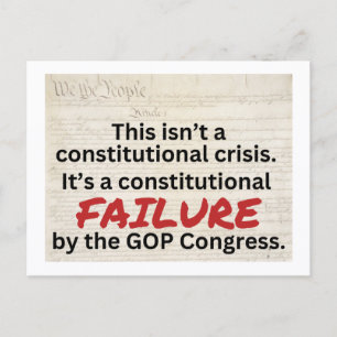 Anti-Trump GOP konstitutionell misslyckandekris Vykort