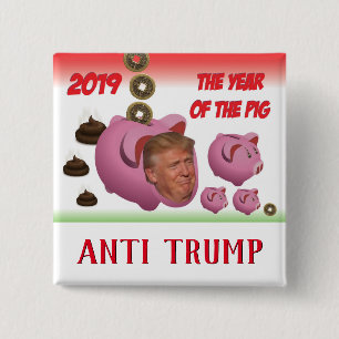 Anti Trump, - gris-2019, Knapp