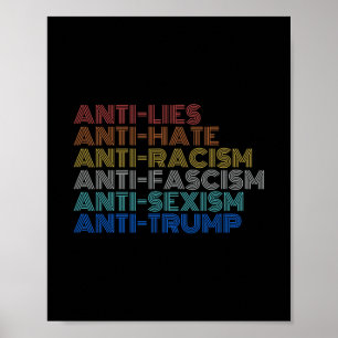 Anti Trump Hat Lögner Rasism Fascism Ism Motstå Poster
