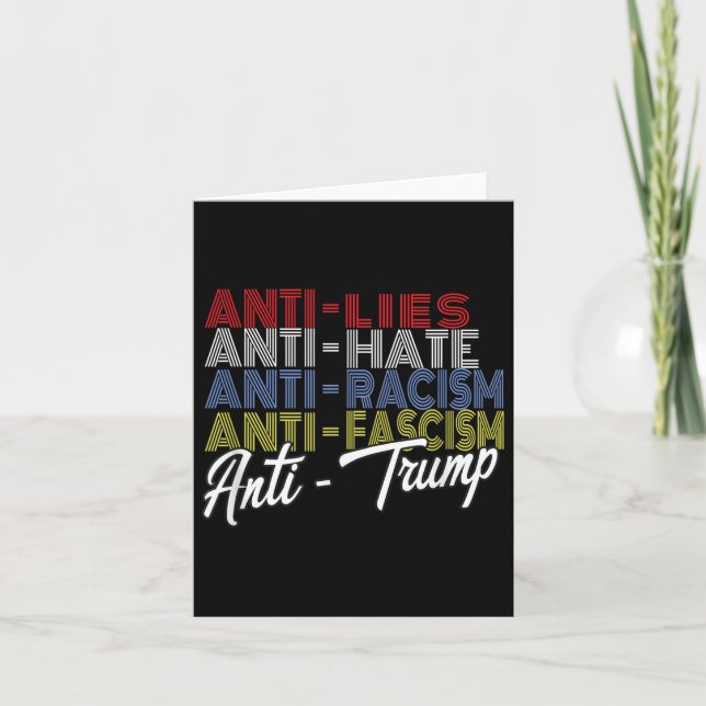 Anti Trump Hate Ligger och fascism Resistent Vote  Kort (Framsida)