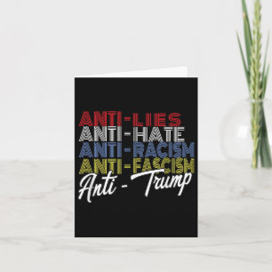 Anti Trump Hate Ligger och fascism Resistent Vote Kort