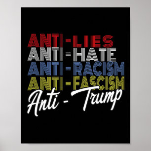Anti Trump Hate Ligger och fascism Resistent Vote  Poster