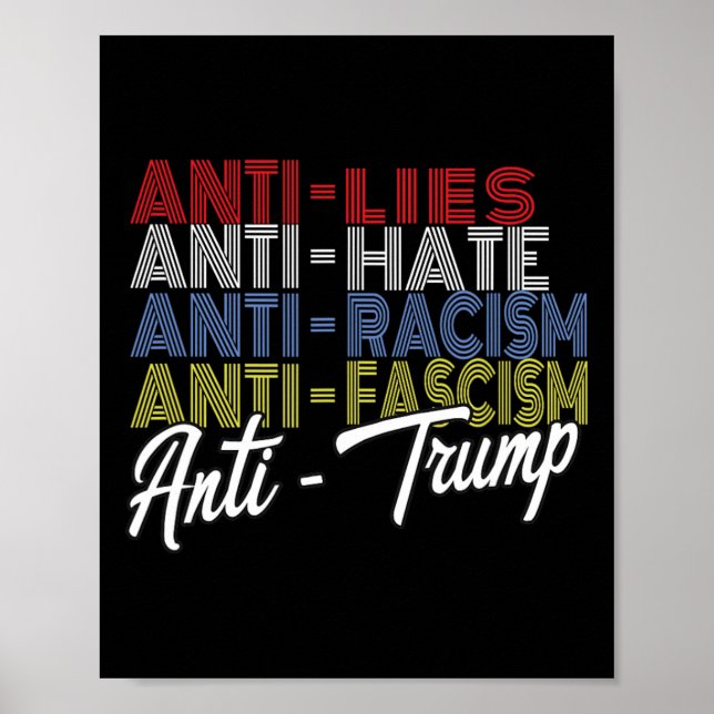 Anti Trump Hate Ligger och fascism Resistent Vote  Poster (Framsidan)