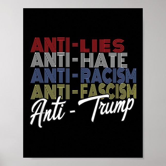 Anti Trump Hate Ligger och fascism Resistent Vote  Poster (Framsidan)