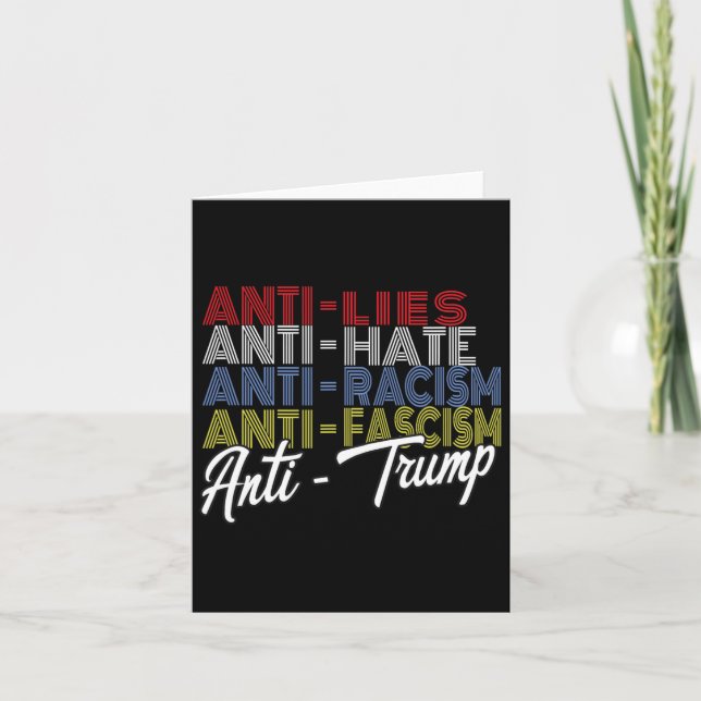 Anti Trump Hatlögner Och Fascism Motstå Röst Nov 5 Kort (Framsida)