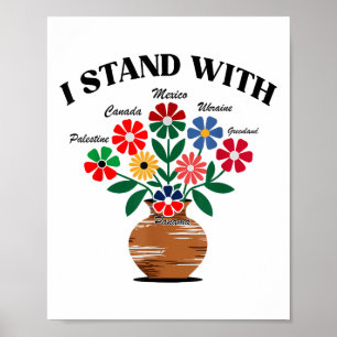 Anti Trump I står med Canada Mexico Grönland UK Poster