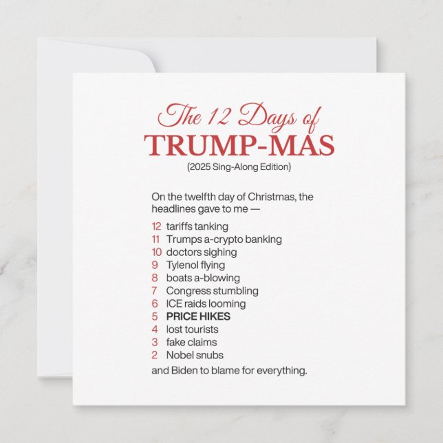 Anti Trump jul  Julkort (Framsida)