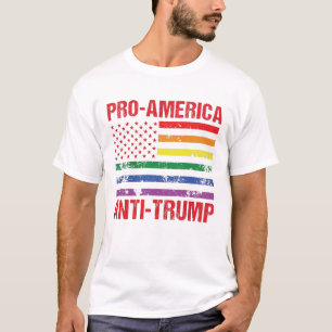 Anti-Trump LGBT-Pridet US Flagga Pro America Liber T Shirt