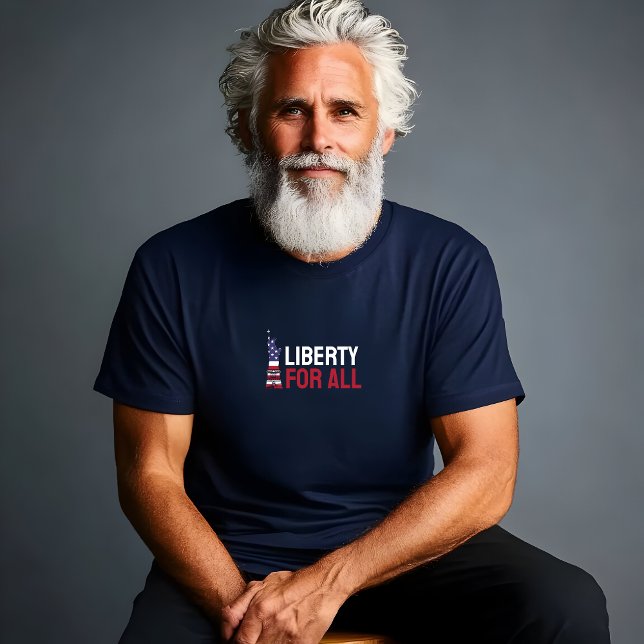 Anti-Trump Merch Protestsflagg blå röd T-shirt (This T-shirt is a cool way to show you believe in "Liberty for All,")