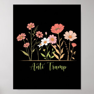 Anti-trump Motstånd Blommig Botanisk Liberal Aktiv Poster