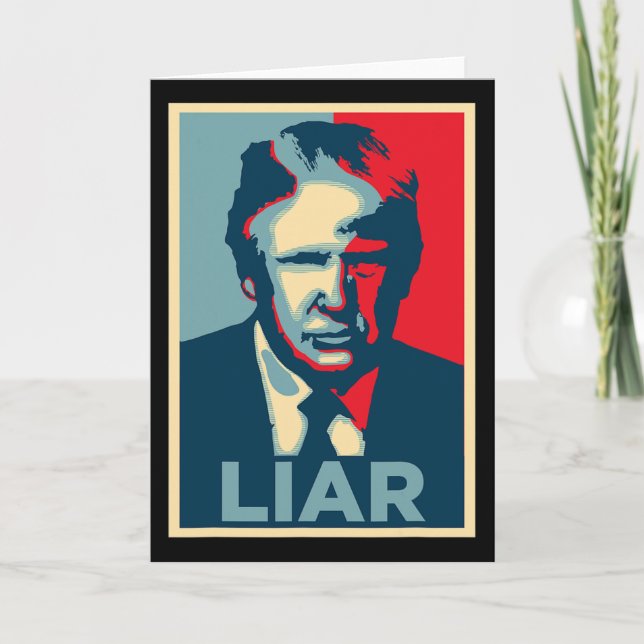 Anti Trump Obama Hope Poster Liar  Kort (Framsida)