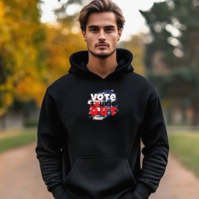 Anti Trump-protest slogan flagga Hoodie ("Vote Trump Out" hoodie is a straightforward way to show you're ready for a change in Washington!)