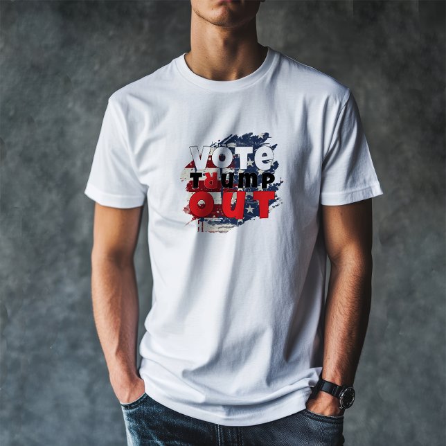 Anti Trump protest slogan flagga T Shirt (This "Vote Trump Out" T-Shirt is a simple and clear way to express your feelings about Donald Trump.)