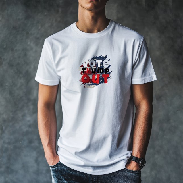 Anti Trump-protest slogan flagga T Shirt (This "Vote Trump Out" T-Shirt is a simple and clear way to express your feelings about Donald Trump.)