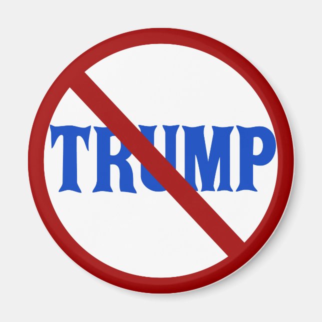 Anti Trump Red Circle med X Magnet (Framsidan)