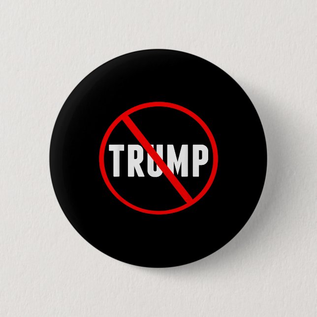 Anti Trump Red Circle X politisk Knapp (Framsida)
