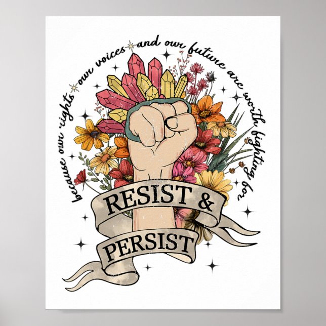 Anti Trump Resist Womens Högers Protest Equality F Poster (Framsidan)