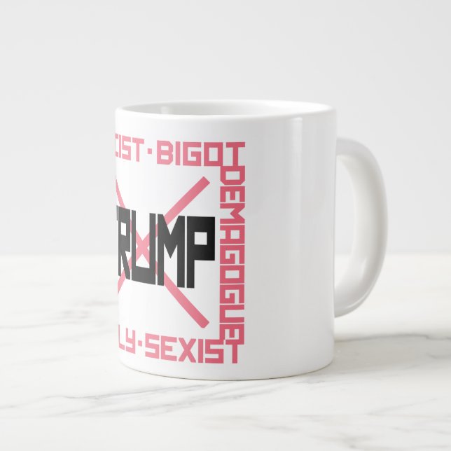 Anti-Trump Rosa Jumbo Mugg (Framsida höger)