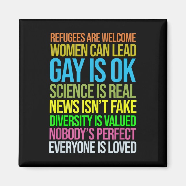 Anti Trump Science Refugees Kärlek Womens Högers Magnet (Framsidan)