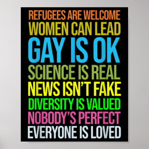 Anti Trump Science Refugees Kärlek Womens Högers Poster