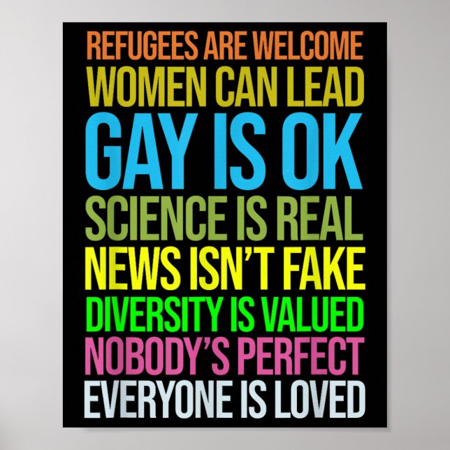 Anti Trump Science Refugees Kärlek Womens Högers Poster (Framsidan)