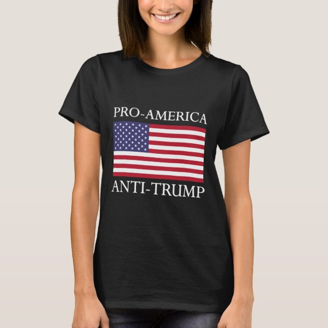 Anti-trump Shirt - American USA flagga Resist T (Framsida)