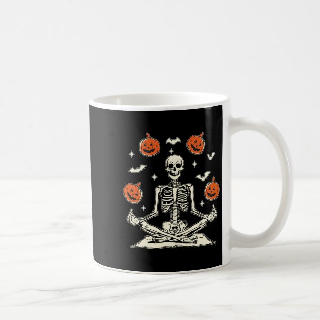 Anti Trump skelett Halloween långärmad  Kaffemugg (Höger)