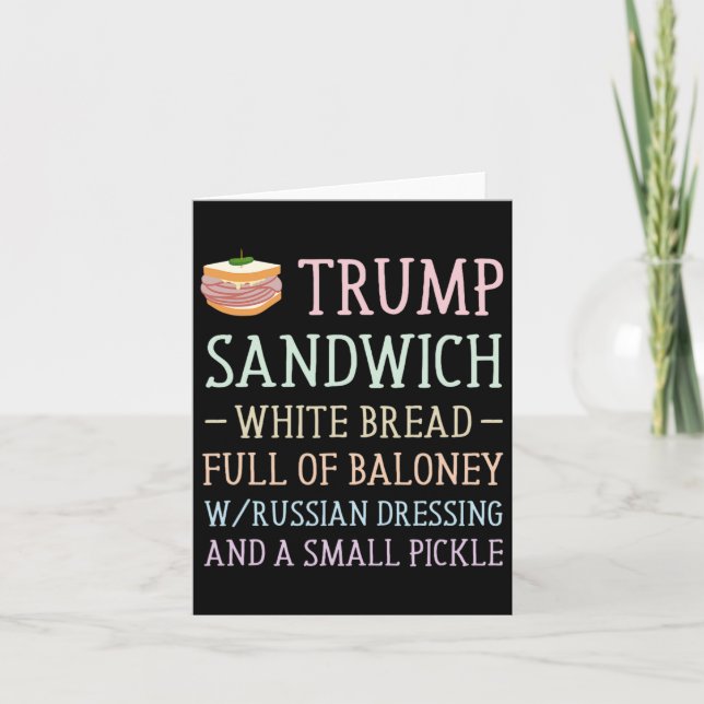 Anti Trump Smörgås Skylt Rolig  Kort (Framsida)