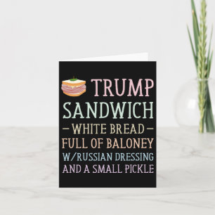 Anti Trump Smörgås Skylt Rolig Kort
