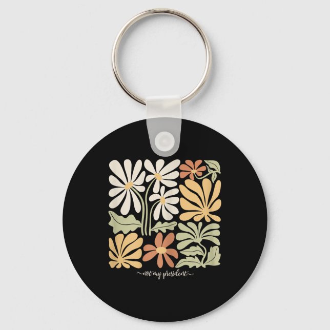 Anti Trump Subtle Not My President Flowers Womens Nyckelring (Framsida)