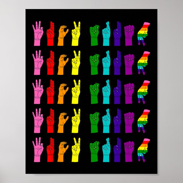 Anti Trump Subtle Sign Language Asl Lgbtq Pride 20 Poster (Framsidan)
