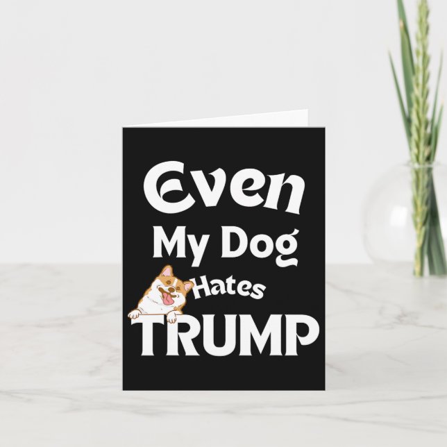Anti Trump Tees Hund Hates Donald 2 Kort (Framsida)